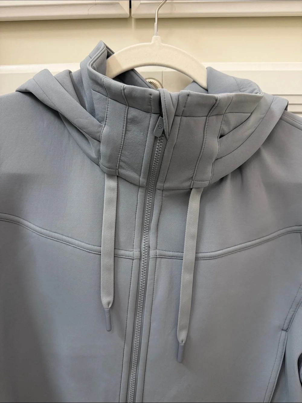 lululemon athletica Light Blue Hooded Zip Bomber Jacket